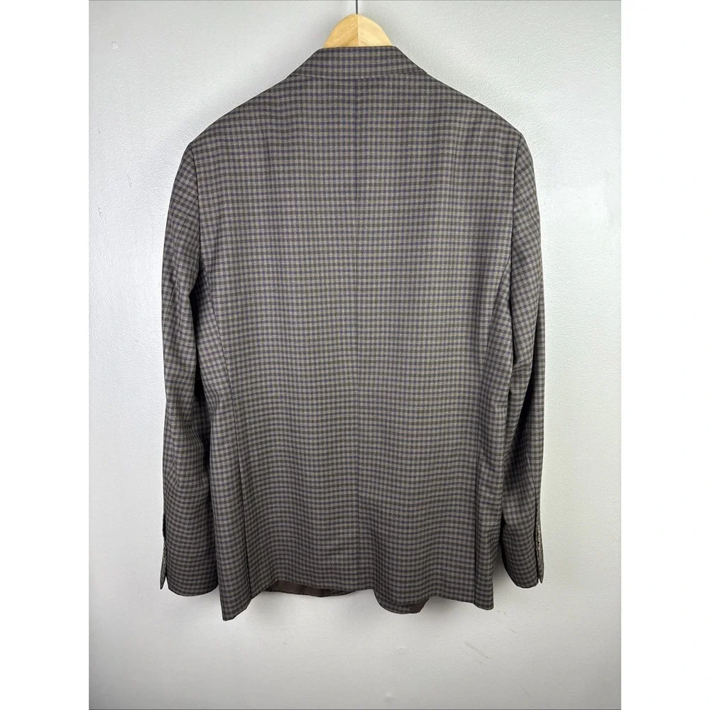 Tommy Hilfiger Men's 42L Sport Coat Blazer Brown Glen Plaid‎ Lined Check